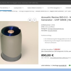 Raumklangverbesserung durch negative Ionen