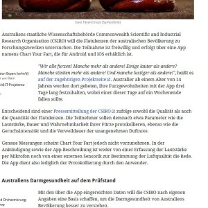 Australien will Fürze der Bevölkerung auswerten