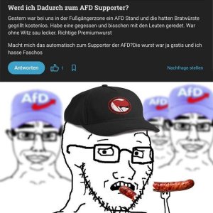 Leckere AfD-Bratwurst ging rein.