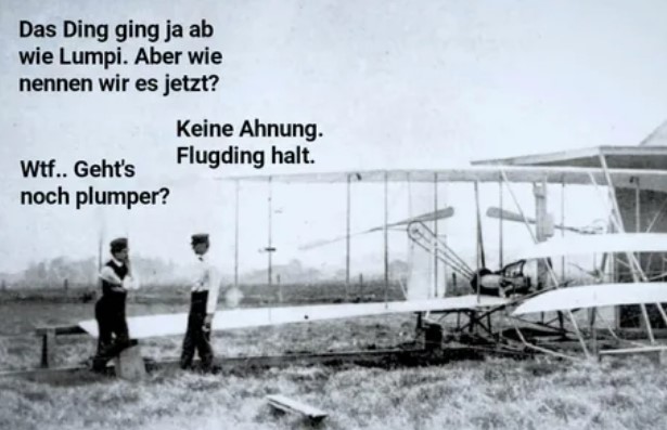 Da flugt ein Fliegzeug